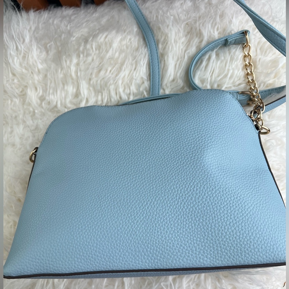 Nanette Lepore Light Blue and Natural Woven Crossbody Bag - Picture 7 of 10